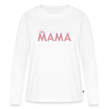 Mom with crown - Women's Premium Organic Long Sleeve Shirt - white - Front - Julia (174cm)
