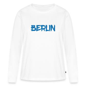 Berlin - Allemagne - Capitale - Berlin Bear - T-shirt manches longues Premium bio Femme - blanc - Devant - Julia (174cm)
