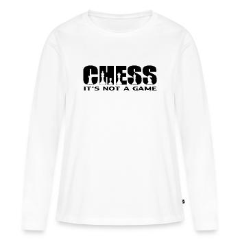 Échecs - T-shirt manches longues Premium bio Femme - blanc - Devant - Julia (174cm)