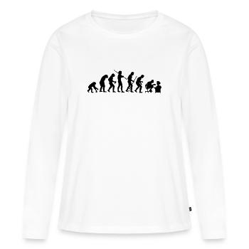 Evolution - Frauen Premium Bio Langarmshirt - Weiß - Vorne - Julia (174cm)