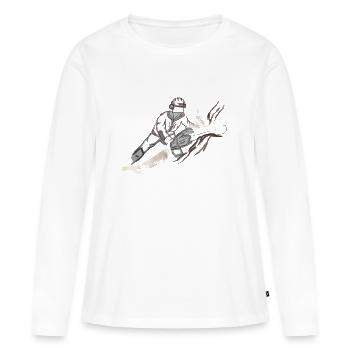 Lumberjack with chainsaw - Women's Premium Organic Long Sleeve Shirt - white - Front - Julia (174cm)