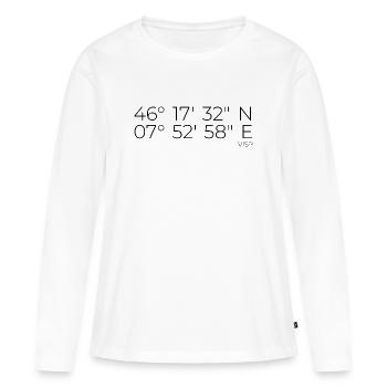 Coordonnées Viège - T-shirt manches longues Premium bio Femme - blanc - Devant - Julia (174cm)