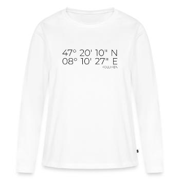coordonnées Kölliken Suisse - T-shirt manches longues Premium bio Femme - blanc - Devant - Julia (174cm)