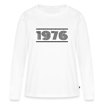 1976 Vintage 1976 49e Anniversaire 1976 Rétro 1976 - T-shirt manches longues Premium bio Femme - blanc - Devant - Julia (174cm)