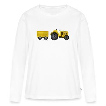 Traktor - Frauen Premium Bio Langarmshirt - Weiß - Vorne - Julia (174cm)