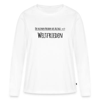 Plaisirs du quotidien - T-shirt manches longues Premium bio Femme - blanc - Devant - Julia (174cm)