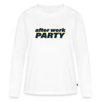 AFTER WORK PARTY - Frauen Premium Bio Langarmshirt - Weiß - Vorne - Julia (174cm)