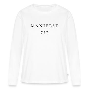 Manifeste 777 Noir - T-shirt manches longues Premium bio Femme - blanc - Devant - Julia (174cm)