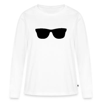 Sonnenbrille - Frauen Premium Bio Langarmshirt - Weiß - Vorne - Julia (174cm)