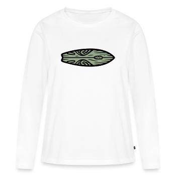 École de surf tribale de surf Surf - T-shirt manches longues Premium bio Femme - blanc - Devant - Julia (174cm)