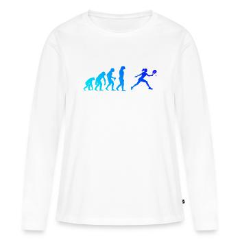 Bester Padel Schläger Design für Indoor Padel Fans - Frauen Premium Bio Langarmshirt - Weiß - Vorne - Julia (174cm)
