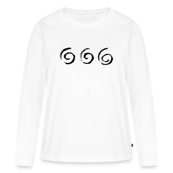 Spirale Spirales Tourbillons S’épanouit - T-shirt manches longues Premium bio Femme - blanc - Devant - Julia (174cm)