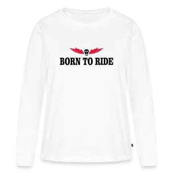 Cadeaux drôles pour les motards - T-shirt manches longues Premium bio Femme - blanc - Devant - Julia (174cm)