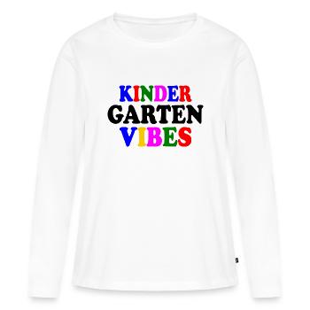 kindergarten vibes - T-shirt manches longues Premium bio Femme - blanc - Devant - Julia (174cm)