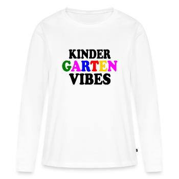 kindergarten vibes - T-shirt manches longues Premium bio Femme - blanc - Devant - Julia (174cm)