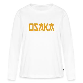 Osaka - T-shirt manches longues Premium bio Femme - blanc - Devant - Julia (174cm)