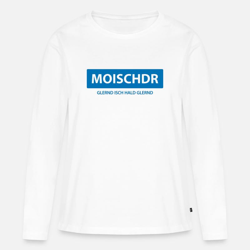 moischdr - Frauen Premium Bio Langarmshirt - Weiß