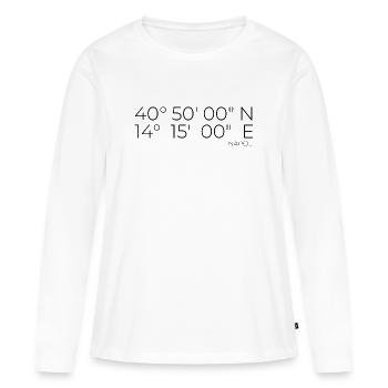 Coordonnées : Naples, Naples, Italie - T-shirt manches longues Premium bio Femme - blanc - Devant - Julia (174cm)
