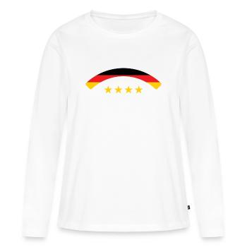 Deutsche Flagge – Deutschland - Frauen Premium Bio Langarmshirt - Weiß - Vorne - Julia (174cm)