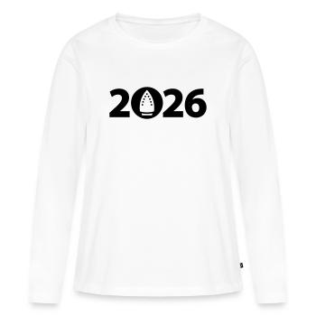 Ironing 2026, Ironing 2026 - Women's Premium Organic Long Sleeve Shirt - white - Front - Julia (174cm)