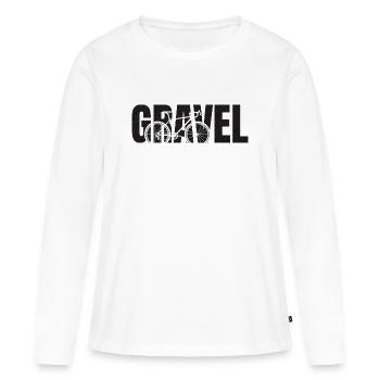 Typographie du gravier - T-shirt manches longues Premium bio Femme - blanc - Devant - Julia (174cm)