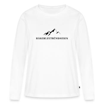 Härzbluetbündnerin Stolze Bündnerin Grisons - T-shirt manches longues Premium bio Femme - blanc - Devant - Julia (174cm)
