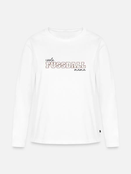 Coole fussball mama - Frauen Premium Bio Langarmshirt - Weiß