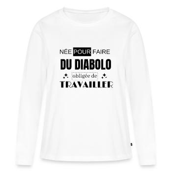 Cadeau humour diabolo cirque passion drôle - T-shirt manches longues Premium bio Femme - blanc - Devant - Julia (174cm)