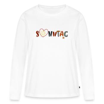 Dimanche en semaine avec soleil - T-shirt manches longues Premium bio Femme - blanc - Devant - Julia (174cm)