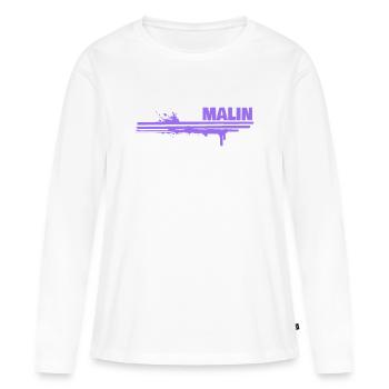 Cadeau pour Malin - T-shirt manches longues Premium bio Femme - blanc - Devant - Julia (174cm)