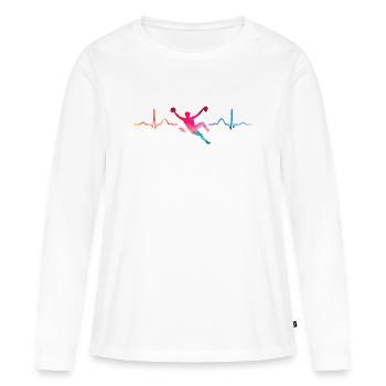 Boulderer Herzschlag Boulder Bouldern - Frauen Premium Bio Langarmshirt - Weiß - Vorne - Julia (174cm)