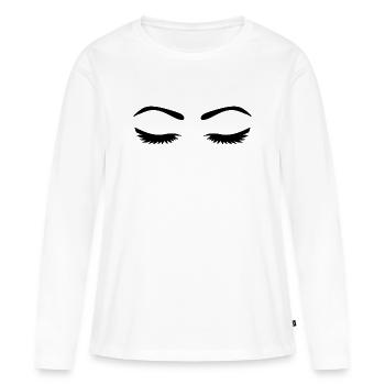 Cils - T-shirt manches longues Premium bio Femme - blanc - Devant - Julia (174cm)