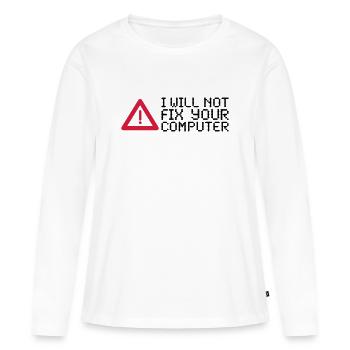 computer - Frauen Premium Bio Langarmshirt - Weiß - Vorne - Julia (174cm)