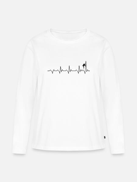 Heartbeat rock climbing - Women's Premium Organic Long Sleeve Shirt - white
