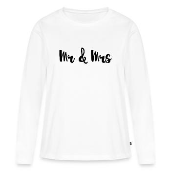 Mr & Mrs Design for Weddings - Women's Premium Organic Long Sleeve Shirt - white - Front - Julia (174cm)