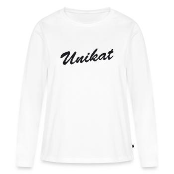 Unique en son genre - T-shirt manches longues Premium bio Femme - blanc - Devant - Julia (174cm)