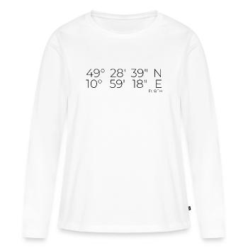 Koordinaten Fürth - Frauen Premium Bio Langarmshirt - Weiß - Vorne - Julia (174cm)