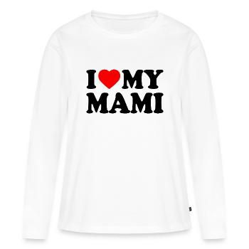I love my mami - T-shirt manches longues Premium bio Femme - blanc - Devant - Julia (174cm)