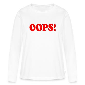Oops - Frauen Premium Bio Langarmshirt - Weiß - Vorne - Julia (174cm)