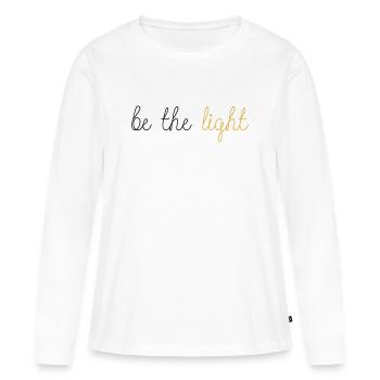 Soyez la lumière ! - T-shirt manches longues Premium bio Femme - blanc - Devant - Julia (174cm)