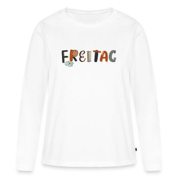 Vendredi en semaine - T-shirt manches longues Premium bio Femme - blanc - Devant - Julia (174cm)