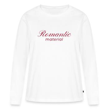 Typografie-Design Romantic Material - Frauen Premium Bio Langarmshirt - Weiß - Vorne - Julia (174cm)