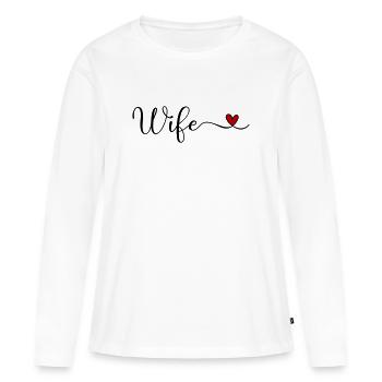 Ehefrau - Frauen Premium Bio Langarmshirt - Weiß - Vorne - Julia (174cm)