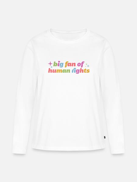 Großer Fan von Menschenrechten - Frauen Premium Bio Langarmshirt - Weiß