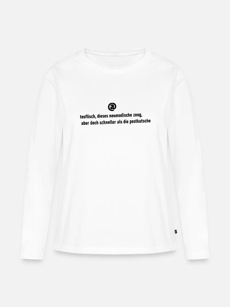 schneller als die Postkutsche - Frauen Premium Bio Langarmshirt - Weiß