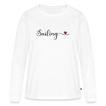 Segelherz-Typografie-Geschenk - Frauen Premium Bio Langarmshirt - Weiß - Vorne - Julia (174cm)