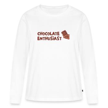 Chocolate Enthusiast - Women's Premium Organic Long Sleeve Shirt - white - Front - Julia (174cm)