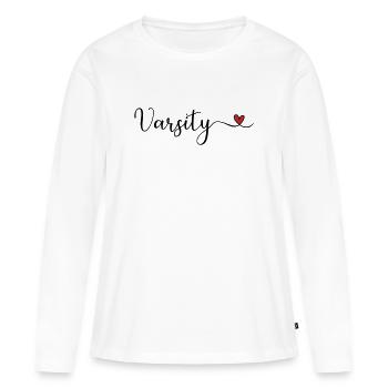 Conception de cœur universitaire - T-shirt manches longues Premium bio Femme - blanc - Devant - Julia (174cm)
