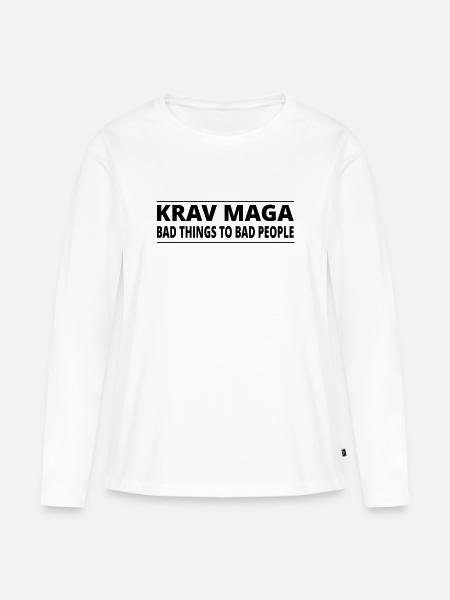 KravMaga | BAD THINGS - Frauen Premium Bio Langarmshirt - Weiß