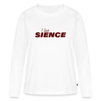 J’AIME LA SCIENCE - T-shirt manches longues Premium bio Femme - blanc - Devant - Julia (174cm)
